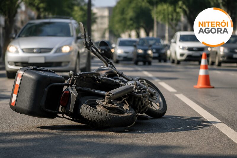Acidente com motoboy interdita duas faixas no Centro de Niterói